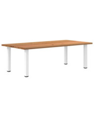 Table à manger marron clair bois de chêne massif rectangulaire | Mobilier & Déco
