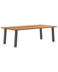 Table à manger marron clair bois de chêne massif rectangulaire | Mobilier & Déco