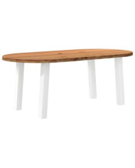 Table à manger marron clair bois de chêne massif ovale | Mobilier & Déco