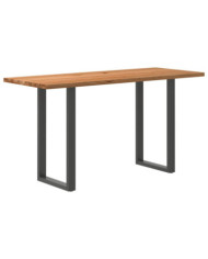 Table de bar marron clair bois de chêne massif rectangulaire | Mobilier & Déco