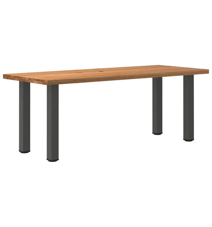 Table à manger marron clair bois de chêne massif rectangulaire | Mobilier & Déco