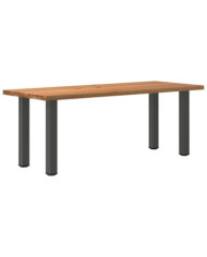 Table à manger marron clair bois de chêne massif rectangulaire | Mobilier & Déco