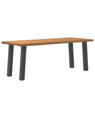 Table à manger marron clair bois de chêne massif rectangulaire | Mobilier & Déco