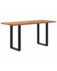 Table de bar marron clair bois de chêne massif rectangulaire | Mobilier & Déco
