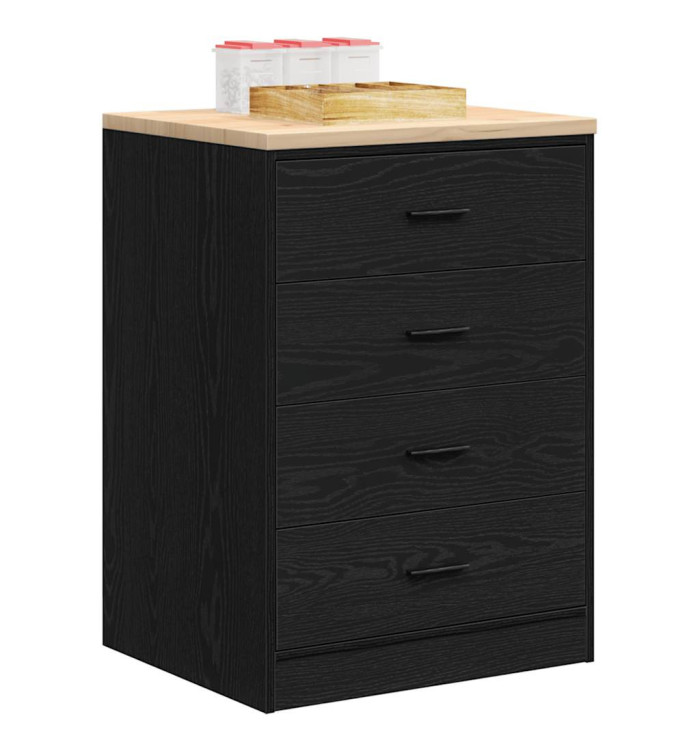 Armoire de rangement de garage noir 60x51x85 cm bois de pin | Mobilier & Déco