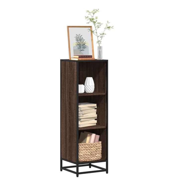 Bibliothèque chêne marron 33,5x33x107,5 cm bois d'ingénierie | Mobilier & Déco