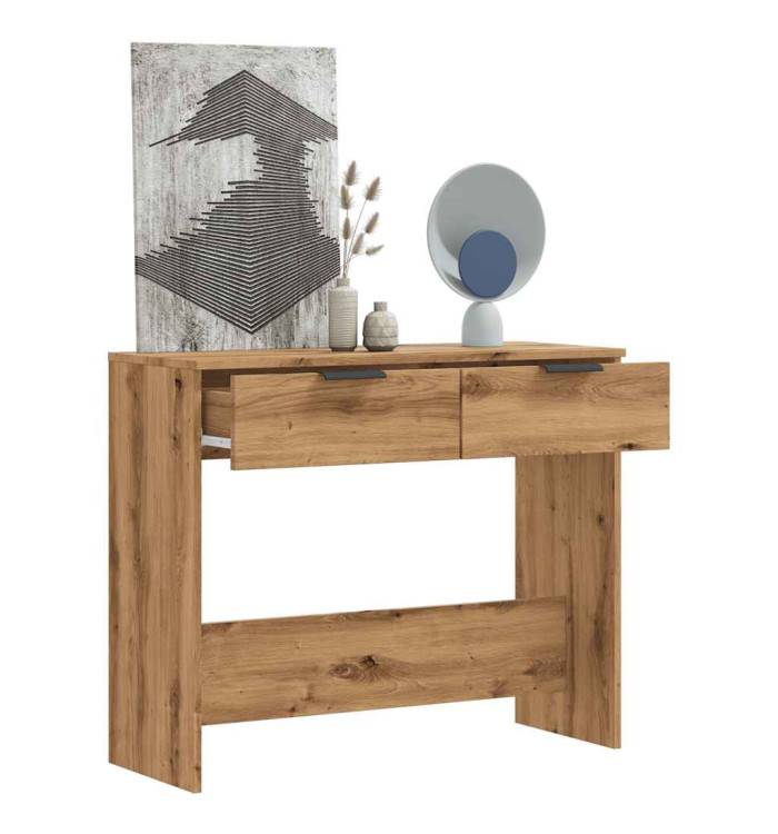 Table console chêne artisanal 90x36x75 cm bois d'ingénierie | Mobilier & Déco
