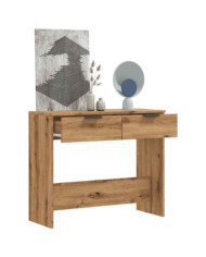 Table console chêne artisanal 90x36x75 cm bois d'ingénierie | Mobilier & Déco