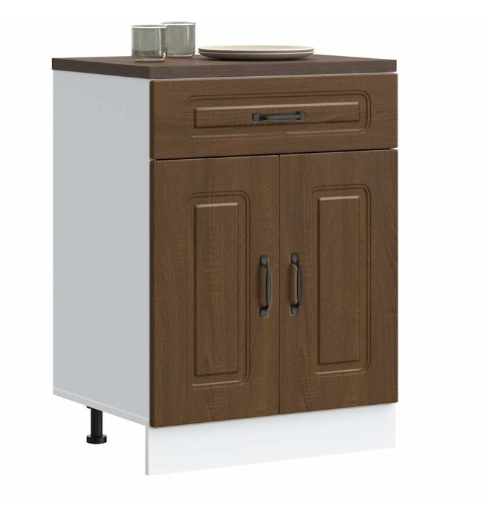 Armoire de cuisine Kalmar chêne marron bois d'ingénierie | Mobilier & Déco