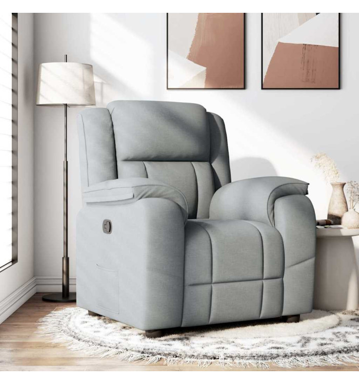 Fauteuil inclinable Gris clair Tissu | Mobilier & Déco
