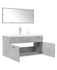 Ensemble de meubles de salle de bain 3 pcs gris béton | Mobilier & Déco