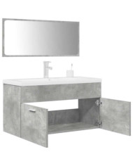 Ensemble de meubles de salle de bain 3 pcs gris béton | Mobilier & Déco
