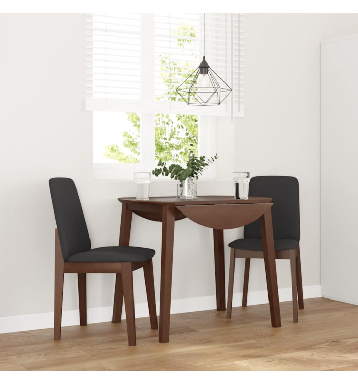 Chaises à manger coussins 2 pcs marron bois massif caoutchouc | Mobilier & Déco