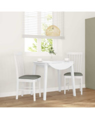 Chaises à manger coussins 2 pcs blanc bois massif caoutchouc | Mobilier & Déco