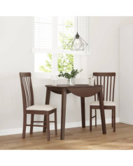 Chaises à manger coussins 2 pcs marron bois massif caoutchouc | Mobilier & Déco