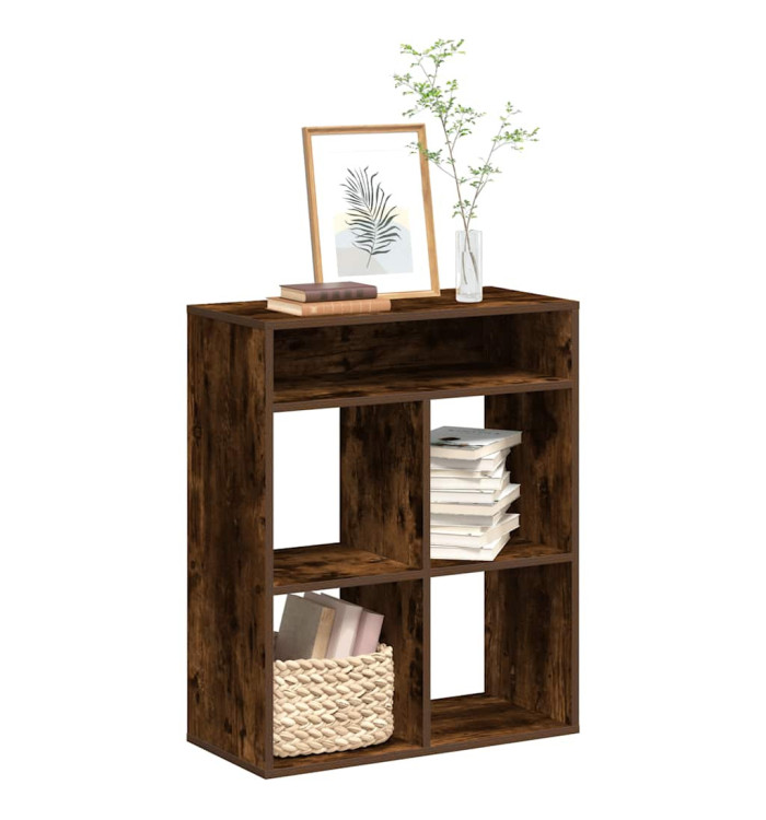 Bibliothèque chêne fumé 66x31x80 cm bois d'ingénierie | Mobilier & Déco