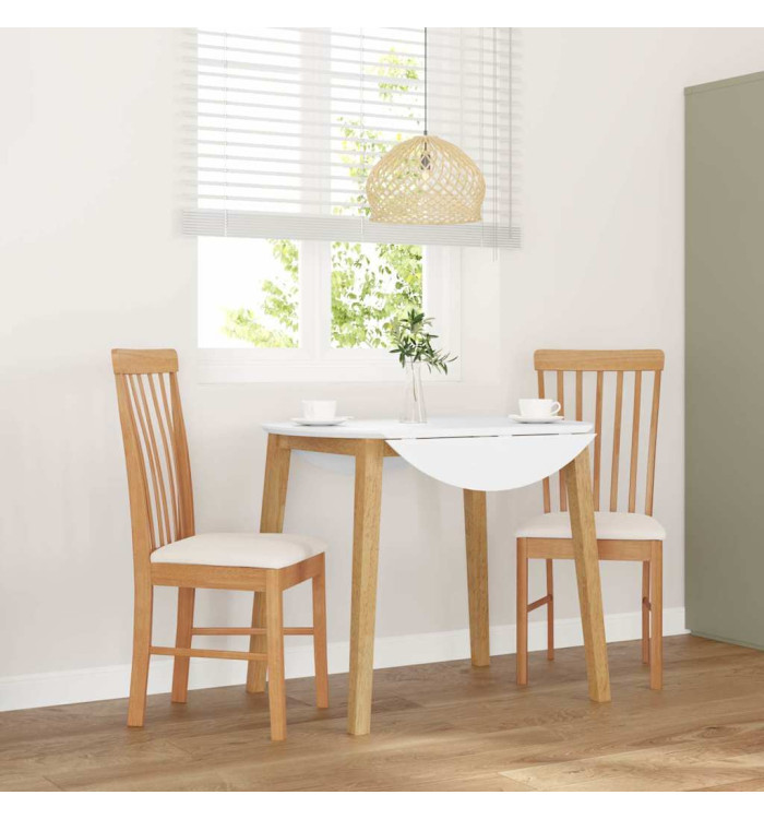 Chaises à manger coussins 2 pcs bois massif caoutchouc | Mobilier & Déco