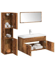 Ensemble de meubles salle de bain 5 pcs bois d'ingénierie | Mobilier & Déco