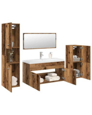 Ensemble de meubles salle de bain 5 pcs bois d'ingénierie | Mobilier & Déco