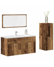Ensemble de meubles salle de bain 3 pcs bois d'ingénierie | Mobilier & Déco