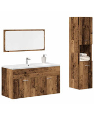 Ensemble de meubles salle de bain 3 pcs bois d'ingénierie | Mobilier & Déco