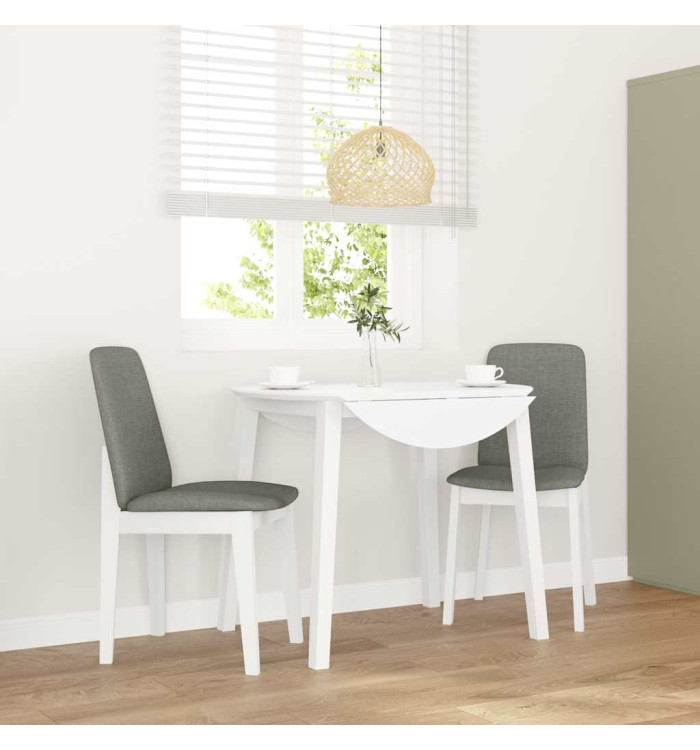 Chaises à manger coussins 2 pcs blanc bois massif caoutchouc | Mobilier & Déco
