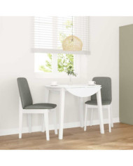 Chaises à manger coussins 2 pcs blanc bois massif caoutchouc | Mobilier & Déco