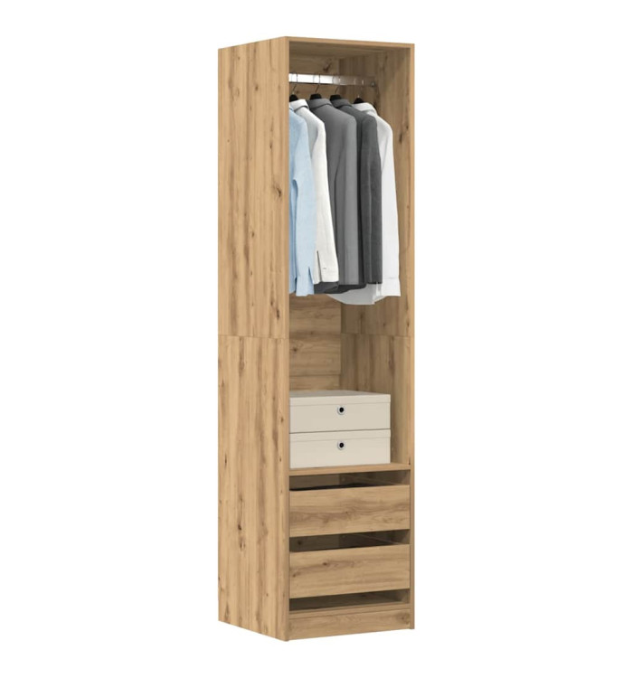 Garde-robe chêne artisanal 50x50x200 cm bois d'ingénierie | Mobilier & Déco