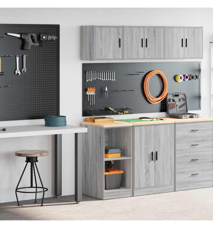 Armoires de garage 2 pcs sonoma gris bois d'ingénierie | Mobilier & Déco
