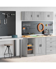 Armoires de garage 2 pcs sonoma gris bois d'ingénierie | Mobilier & Déco