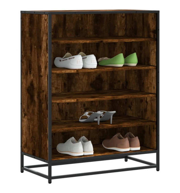 Meuble à chaussures chêne fumé bois d'ingénierie et métal | Mobilier & Déco