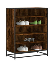 Meuble à chaussures chêne fumé bois d'ingénierie et métal | Mobilier & Déco