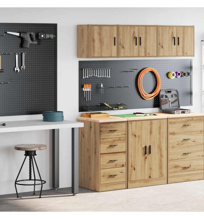 Armoires garage 2 pcs chêne artisanal bois d'ingénierie | Mobilier & Déco