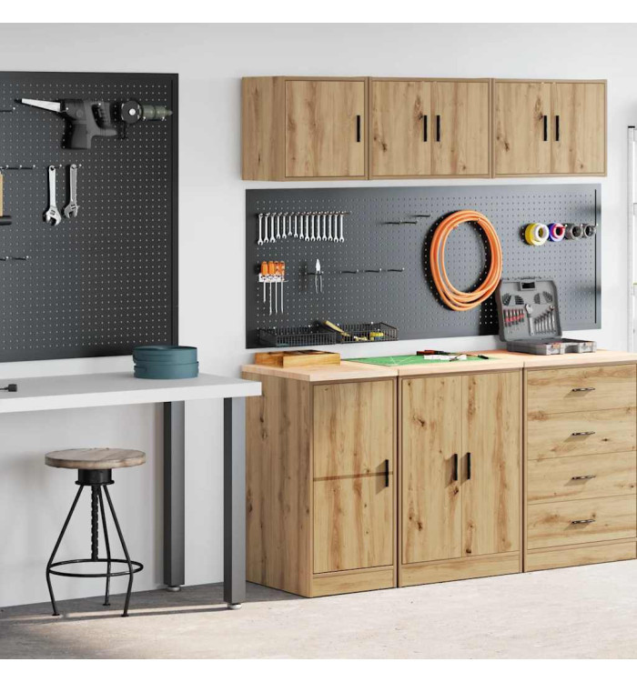 Armoires garage 2 pcs chêne artisanal bois d'ingénierie | Mobilier & Déco