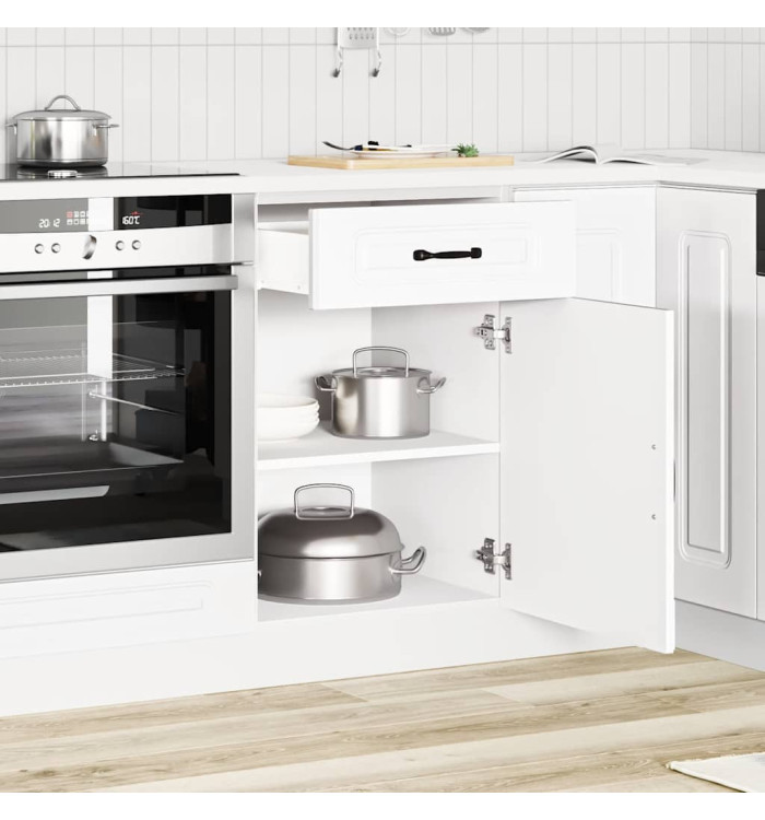 Armoire de cuisine Kalmar blanc bois d'ingénierie | Mobilier & Déco