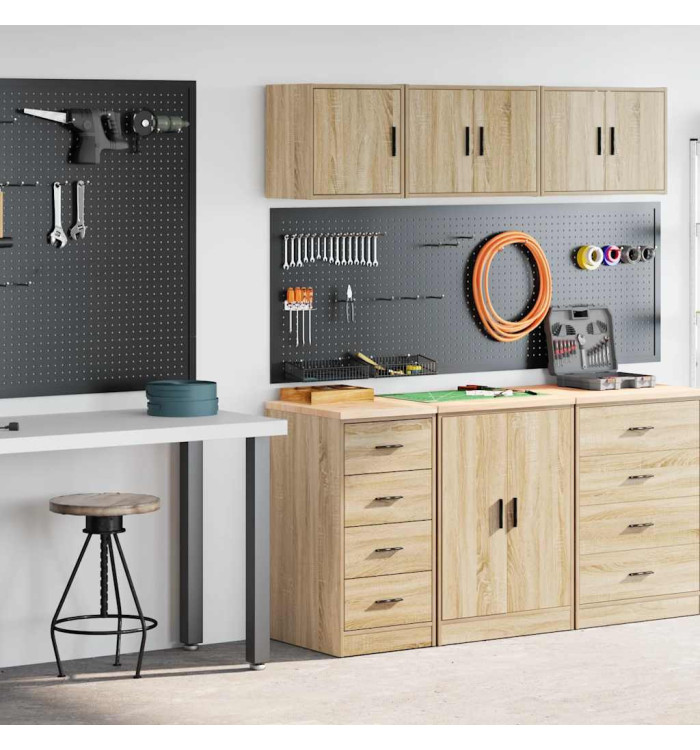 Armoires de garage 2 pcs chêne sonoma bois d'ingénierie | Mobilier & Déco