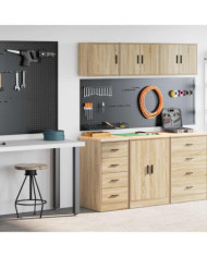 Armoires de garage 2 pcs chêne sonoma bois d'ingénierie | Mobilier & Déco