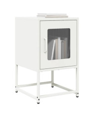 Table de chevet blanc 36x39x60,5 cm acier laminé à froid | Mobilier & Déco