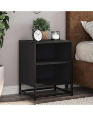 Tables de chevet 2 pcs noir 40x31x50 cm bois d'ingénierie métal | Mobilier & Déco