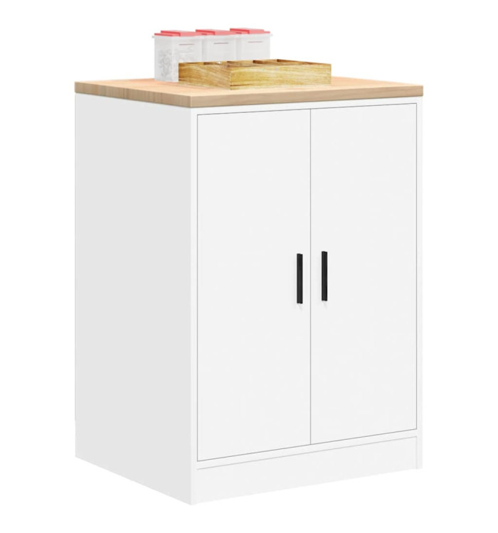 Armoire de rangement de garage blanc 60x51x85 cm bois de pin | Mobilier & Déco