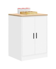 Armoire de rangement de garage blanc 60x51x85 cm bois de pin | Mobilier & Déco