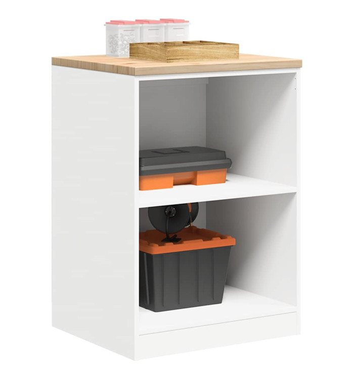 Armoire de rangement de garage blanc 60x51x85 cm bois de pin | Mobilier & Déco