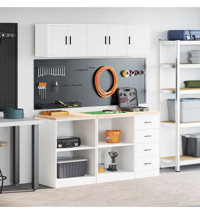 Armoires de garage 6 pcs blanc bois d'ingénierie | Mobilier & Déco