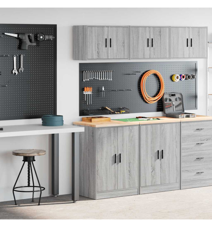 Armoires de garage 2 pcs sonoma gris bois d'ingénierie | Mobilier & Déco