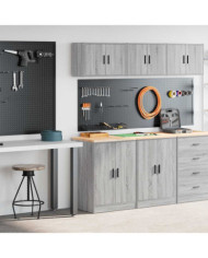 Armoires de garage 2 pcs sonoma gris bois d'ingénierie | Mobilier & Déco