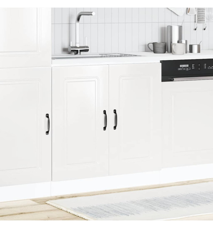 Meuble bas pour évier Kalmar blanc brillant 80x46x81,5 cm | Mobilier & Déco