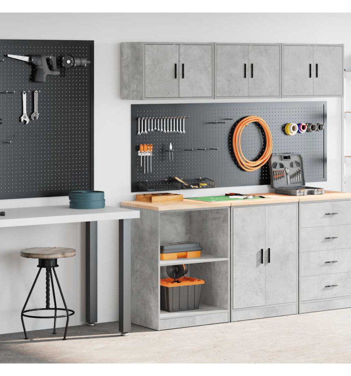 Armoires de garage 2 pcs gris béton bois d'ingénierie | Mobilier & Déco