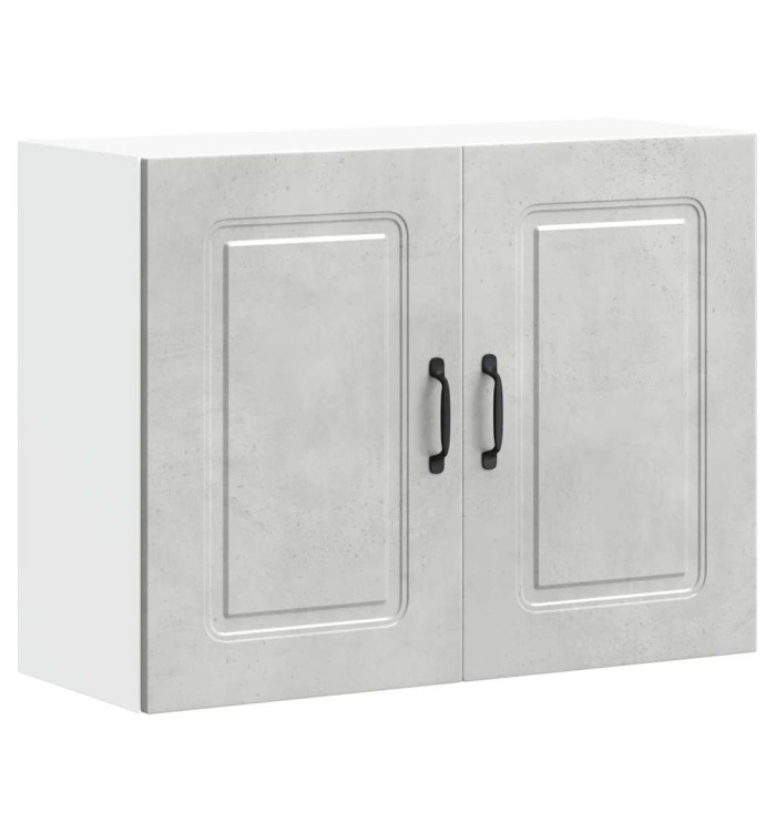 Armoire murale de cuisine Kalmar gris béton bois d'ingénierie | Mobilier & Déco
