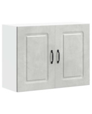 Armoire murale de cuisine Kalmar gris béton bois d'ingénierie | Mobilier & Déco