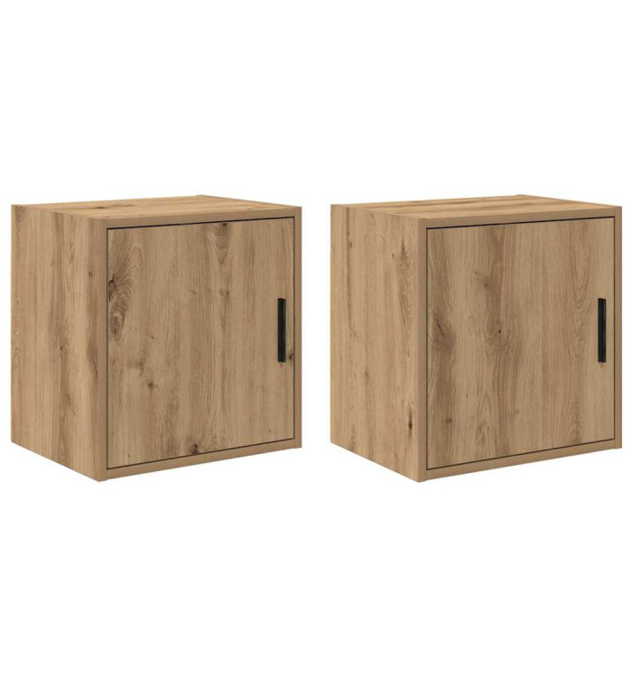 Armoires murales garage 2 pcs chêne artisanal bois d'ingénierie | Mobilier & Déco